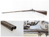 British BARBER of NEWARK Antique SxS Double Barrel 20 Ga. FLINTLOCK Shotgun ENGRAVED and GOLD Banded Side by Side - 1 of 21