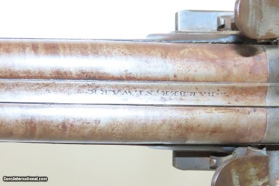 British BARBER of NEWARK Antique SxS Double Barrel 20 Ga. FLINTLOCK Shotgun ENGRAVED and GOLD Banded Side by Side - Image 11 of 21