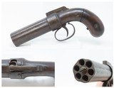 ALLEN & THURBER Antique WORCHESTER PERIOD .32 Bar Hammer PEPPERBOX Revolver First American Double Action Revolving Percussion Pistol - 1 of 15