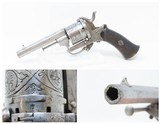1850s Antique BELGIAN Proofed Folding Trigger 7mm Caliber PINFIRE RevolverEuropean DOUBLE ACTION Conceal & Carry Sidearm