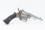 1850s Antique BELGIAN Proofed Folding Trigger 7mm Caliber PINFIRE RevolverEuropean DOUBLE ACTION Conceal & Carry Sidearm - 14 of 18
