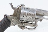 1850s Antique BELGIAN Proofed Folding Trigger 7mm Caliber PINFIRE Revolver
European DOUBLE ACTION Conceal & Carry Sidearm - 16 of 18