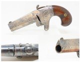 SCARCE Antique NATIONAL ARMS No. 2 .41 Cal. Rimfire SPUR TRIGGER DeringerNicely Engraved NICKEL FRAME Pre-Colt Pistol