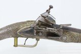 EARLY 1800s ORNATE Silver MIQUELET .62 Caliber Flintlock HORSE Pistol From the Balkans Region of the Mediterranean - 4 of 16