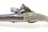 EARLY 1800s ORNATE Silver MIQUELET .62 Caliber Flintlock HORSE Pistol From the Balkans Region of the Mediterranean - 8 of 16