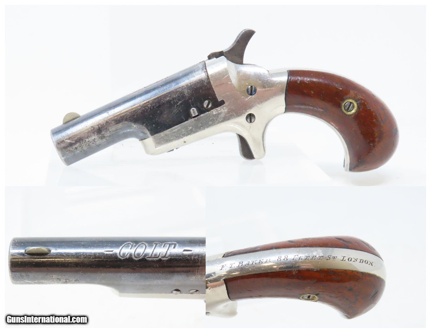 LONDON RETAILER Marked COLT Third Model “THUER”.41 Caliber RF Deringer ...