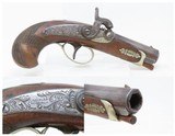 Antique Philadelphia DERINGER Pistol .45 CALIBER Percussion c1850s ENGRAVED Large Bore Single Shot Pocket Sidearm! - 1 of 17