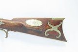 ORNATE Antique PENNSYLVANIA LONG RIFLE by John McCamant .40 Cal. Pittsburgh Loaded with Engraved German Silver Ornament - 14 of 18