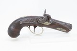 ENGRAVED Antique HENRY DERINGER c1850s .45 CALIBER Percussion Pistol BoothClassic Antebellum & Civil War Pocket Sidearm - 2 of 17