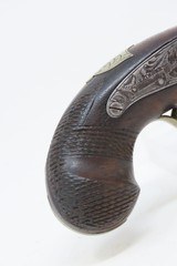 ENGRAVED Antique HENRY DERINGER c1850s .45 CALIBER Percussion Pistol BoothClassic Antebellum & Civil War Pocket Sidearm - 3 of 17