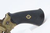 ENGRAVED Antique FRENCH Folding Trigger 7mm Double Action PINFIRE RevolverFolding Trigger European Conceal & Carry Sidearm - 3 of 17
