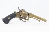 ENGRAVED Antique FRENCH Folding Trigger 7mm Double Action PINFIRE RevolverFolding Trigger European Conceal & Carry Sidearm - 14 of 17