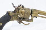ENGRAVED Antique FRENCH Folding Trigger 7mm Double Action PINFIRE RevolverFolding Trigger European Conceal & Carry Sidearm - 16 of 17