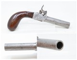 EUROPEAN Antique ENGRAVED Boxlock .48 Caliber PERCUSSION POCKET PistolMid-1800s Self Defense Pistol - 1 of 16