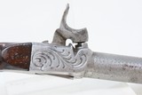 EUROPEAN Antique ENGRAVED Boxlock .48 Caliber PERCUSSION POCKET PistolMid-1800s Self Defense Pistol - 4 of 16