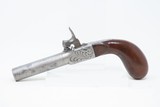 EUROPEAN Antique ENGRAVED Boxlock .48 Caliber PERCUSSION POCKET PistolMid-1800s Self Defense Pistol - 13 of 16