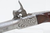 EUROPEAN Antique ENGRAVED Boxlock .48 Caliber PERCUSSION POCKET PistolMid-1800s Self Defense Pistol - 15 of 16