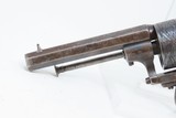 ENGRAVED Antique H. MALCHAIR Double Action PINFIRE 9mm Caliber REVOLVER1850s Lefaucheux Style BELGIAN SELF DEFENSE Gun w/AMMO - 5 of 18