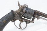 ENGRAVED Antique H. MALCHAIR Double Action PINFIRE 9mm Caliber REVOLVER1850s Lefaucheux Style BELGIAN SELF DEFENSE Gun w/AMMO - 17 of 18