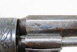 ENGRAVED Antique H. MALCHAIR Double Action PINFIRE 9mm Caliber REVOLVER1850s Lefaucheux Style BELGIAN SELF DEFENSE Gun w/AMMO - 14 of 18
