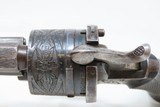 ENGRAVED Antique H. MALCHAIR Double Action PINFIRE 9mm Caliber REVOLVER1850s Lefaucheux Style BELGIAN SELF DEFENSE Gun w/AMMO - 7 of 18
