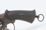 ENGRAVED Antique H. MALCHAIR Double Action PINFIRE 9mm Caliber REVOLVER1850s Lefaucheux Style BELGIAN SELF DEFENSE Gun w/AMMO - 3 of 18