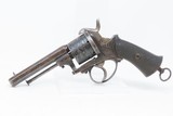 ENGRAVED Antique H. MALCHAIR Double Action PINFIRE 9mm Caliber REVOLVER1850s Lefaucheux Style BELGIAN SELF DEFENSE Gun w/AMMO - 2 of 18