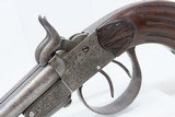 ENGRAVED Antique Belgian DOUBLE BARREL Side x Side PINFIRE 9mm Cal. Pistol - 4 of 17