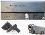 WORLD WAR I Era Spanish RUBY Style .32 ACP Cal. SEMI-AUTOMATIC Pistol C&R7.65x17mm Browning with LEATHER HOLSTER - 1 of 18