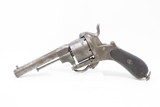 Antique EUROPEAN Folding Trigger 11mm Caliber Self Defense PINFIRE RevolverDOUBLE ACTION Conceal & Carry with LANYARD RING - 2 of 13