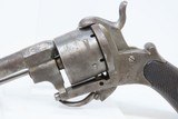 Antique EUROPEAN Folding Trigger 11mm Caliber Self Defense PINFIRE RevolverDOUBLE ACTION Conceal & Carry with LANYARD RING - 4 of 13