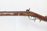 Antique KENTUCKY LONG RIFLE .32 Caliber PERCUSSION Half Stock Striped Maple Octagonal Barrel American Rifle - 14 of 17