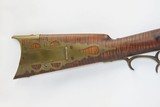 Antique KENTUCKY LONG RIFLE .32 Caliber PERCUSSION Half Stock Striped Maple Octagonal Barrel American Rifle - 3 of 17
