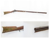 Antique KENTUCKY LONG RIFLE .32 Caliber PERCUSSION Half Stock Striped Maple Octagonal Barrel American Rifle - 1 of 17