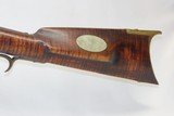 Antique KENTUCKY LONG RIFLE .32 Caliber PERCUSSION Half Stock Striped Maple Octagonal Barrel American Rifle - 13 of 17