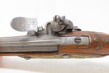 c1750 Engraved FRENCH FLINTLOCK Pistol by DUPONCEAU .60 Caliber Sidearm Martial Sized Horse or Belt Pistol - 8 of 16