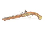 c1750 Engraved FRENCH FLINTLOCK Pistol by DUPONCEAU .60 Caliber Sidearm Martial Sized Horse or Belt Pistol - 13 of 16