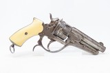 Antique BELGIAN Proofed FRENCH GALAND Model 1868 Double Action Revolver
With Nickel Finish and ANTIQUE IVORY Grips - 18 of 21