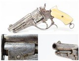 Antique BELGIAN Proofed FRENCH GALAND Model 1868 Double Action RevolverWith Nickel Finish and ANTIQUE IVORY Grips