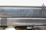 WORLD WAR II Third Reich GERMAN OCCUPIED Czech CZ Model 27 Pistol C&RBlue Finished, German Occupied Czechoslovakia - 8 of 23
