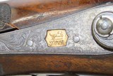 1800s ITALIAN Antique Long Barreled Smoothbore Musket .73 PERCUSSION Fowler Engraved and with Gold Maker’s Marks; Naples - 7 of 23