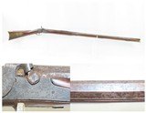 NEW ENGLAND Made JOHN MASON Antique PERCUSSION Full Stock .54 c. SMOOTHBORE ENGRAVED & SILVER WIRE INLAID Smoothbore Long Rifle - 1 of 19