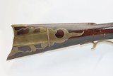 ENGRAVED Mid-1800s Antique Full-Stock .44 c. Percussion American LONG RIFLE HUNTING/HOMESTEAD Long Rifle with G. GOULCHER LOCK - 3 of 18