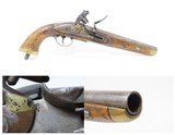 Early-1800 Antique LIEGE Martial Size FLINTLOCK Pistol .65 Caliber European Large Dutch/Belgian “Sea Service”