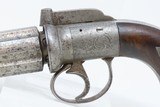 Engraved Antique .34 Cal. BAR HAMMER 6-Shot Percussion PEPPERBOX Revolver1840s 6-Shot Self Defense Revolver - 4 of 16