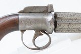 Engraved Antique .34 Cal. BAR HAMMER 6-Shot Percussion PEPPERBOX Revolver1840s 6-Shot Self Defense Revolver - 15 of 16