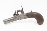 ENGRAVED Antique NOCK .46 Caliber PERCUSSION Boxlock “Pocket” Pistol LONDON Marked with BIRMINGHAM PROOFS - 2 of 18