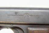 Post-WW I Deutsche Werke ORTGIES 6.35x16mm Hammerless SEMI-AUTO Pistol C&R
Type Pistol Given to EVA BRAUN by the Führer - 6 of 20
