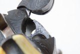 ENGRAVED Antique BELGIAN Proofed 9mm Caliber PINFIRE Double Action Revolver European FOLDING TRIGGER Conceal & Carry Sidearm - 13 of 17