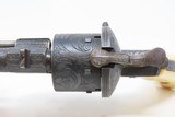 ENGRAVED Antique BELGIAN Proofed 9mm Caliber PINFIRE Double Action Revolver European FOLDING TRIGGER Conceal & Carry Sidearm - 7 of 17